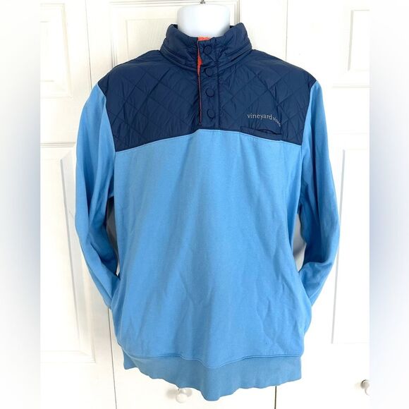 Vineyard Vines Shep & Ian Pullover Shirt Quilted Quarter Button Top - Picture 6 of 15